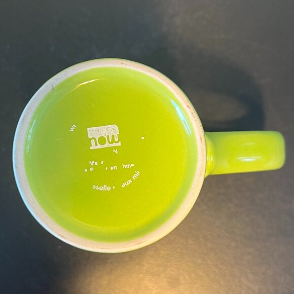 NOW DESIGNS Green Engraved Incised Partridge Dove Bird  Leaf Floral Cup Mug - Picture 10 of 13